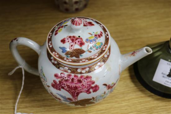 An 18th century Chinese famille rose teapot height 13cm